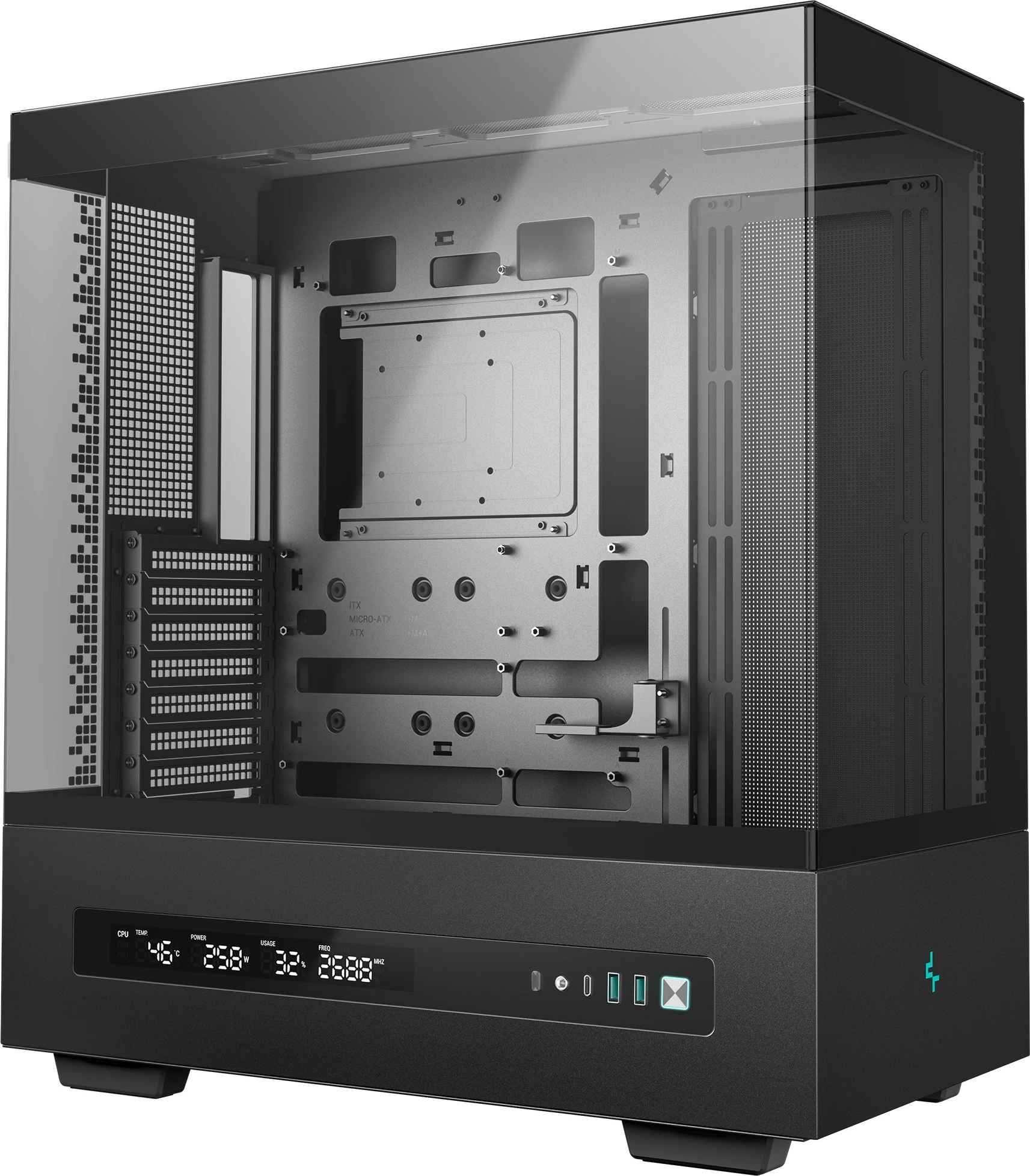 Računalniško ohišje Deepcool CH690, Tower, ATX, micro ATX, Mini-ITX, črno