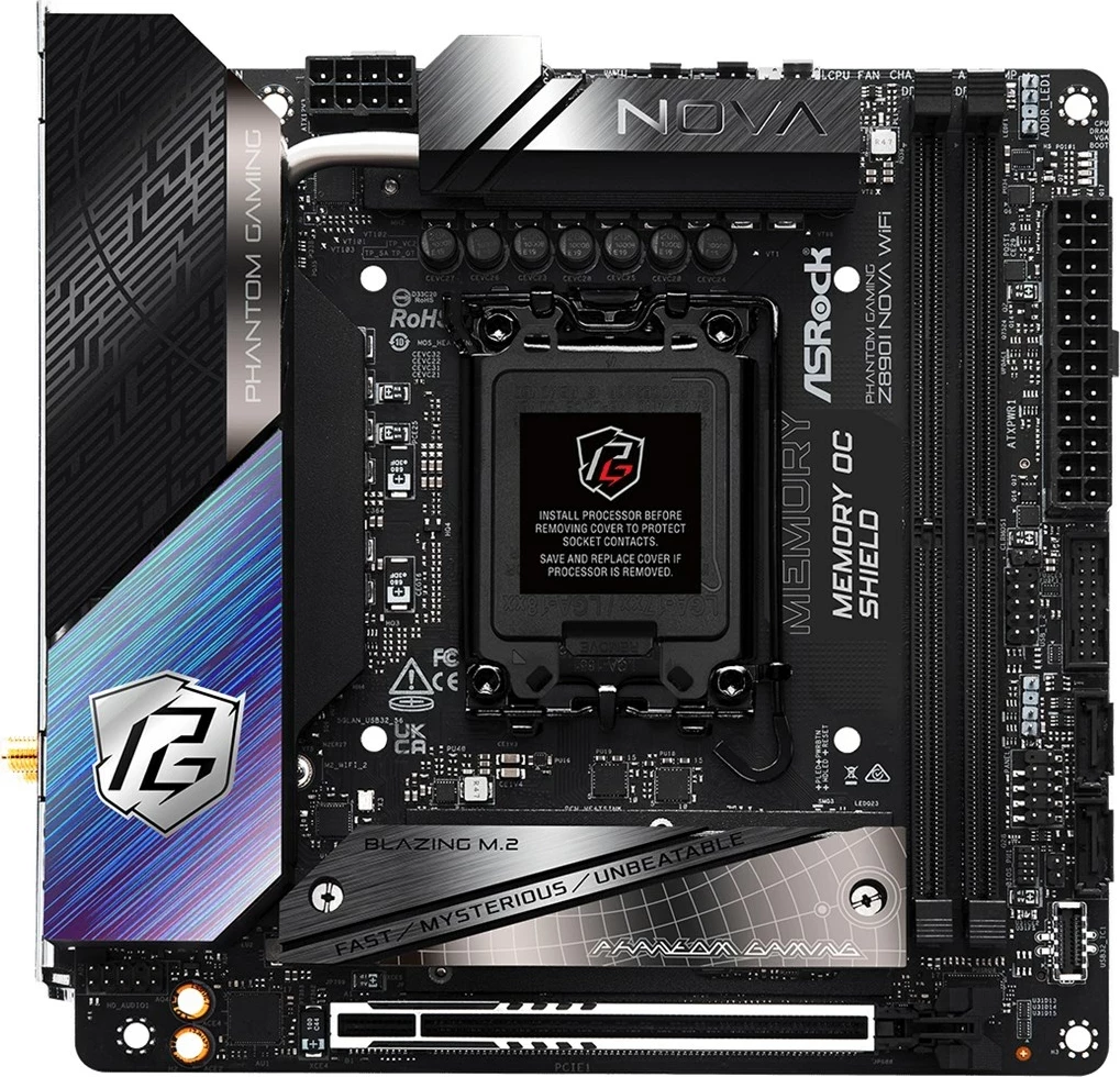 Mini ITX plošča Asrock Phantom Gaming Z890I Nova WiFi, Socket LGA 1851, črna