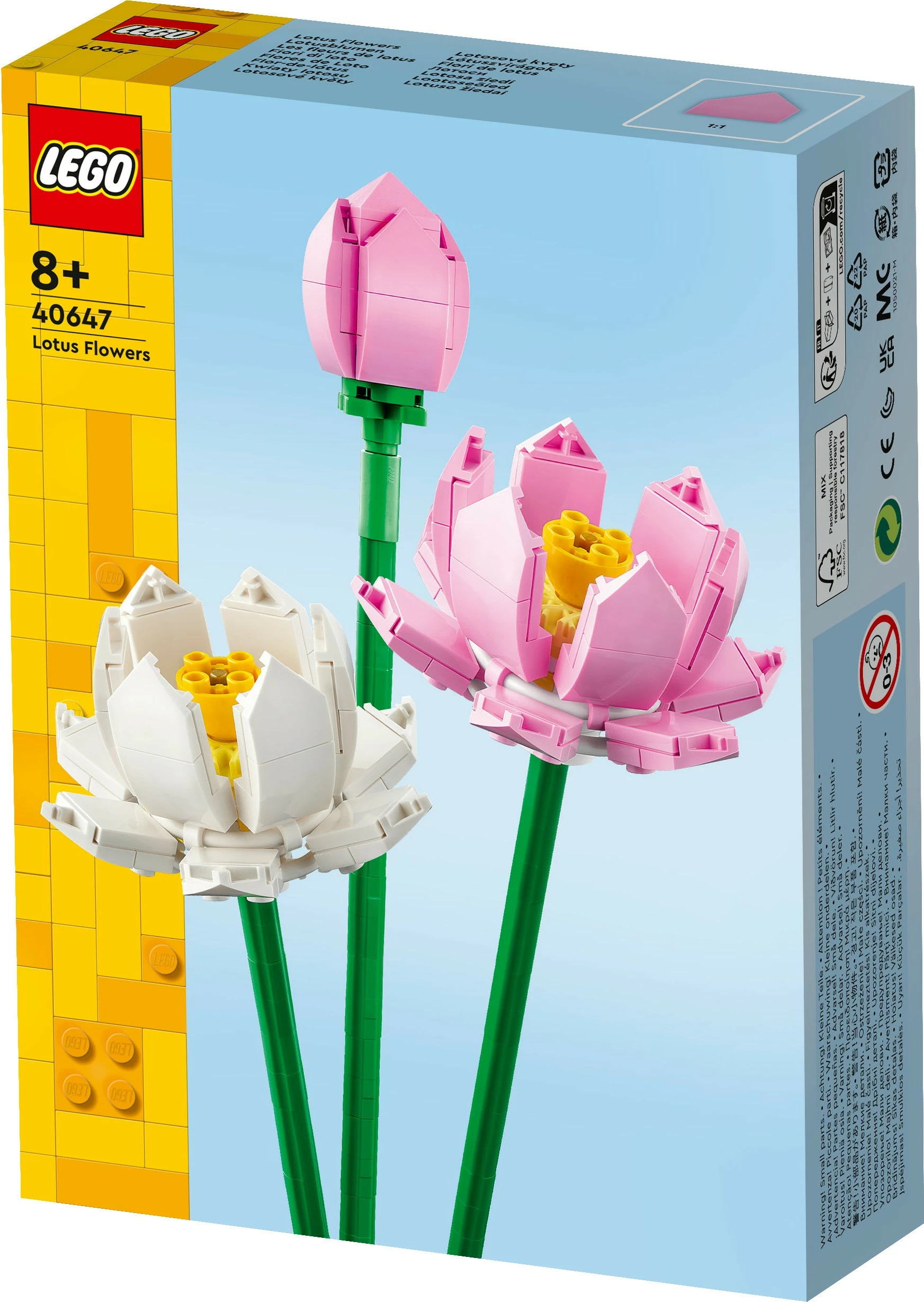 Set za sestavljanje Lotus Flowers, LEGO, 220 kosov, plastika, večbarven