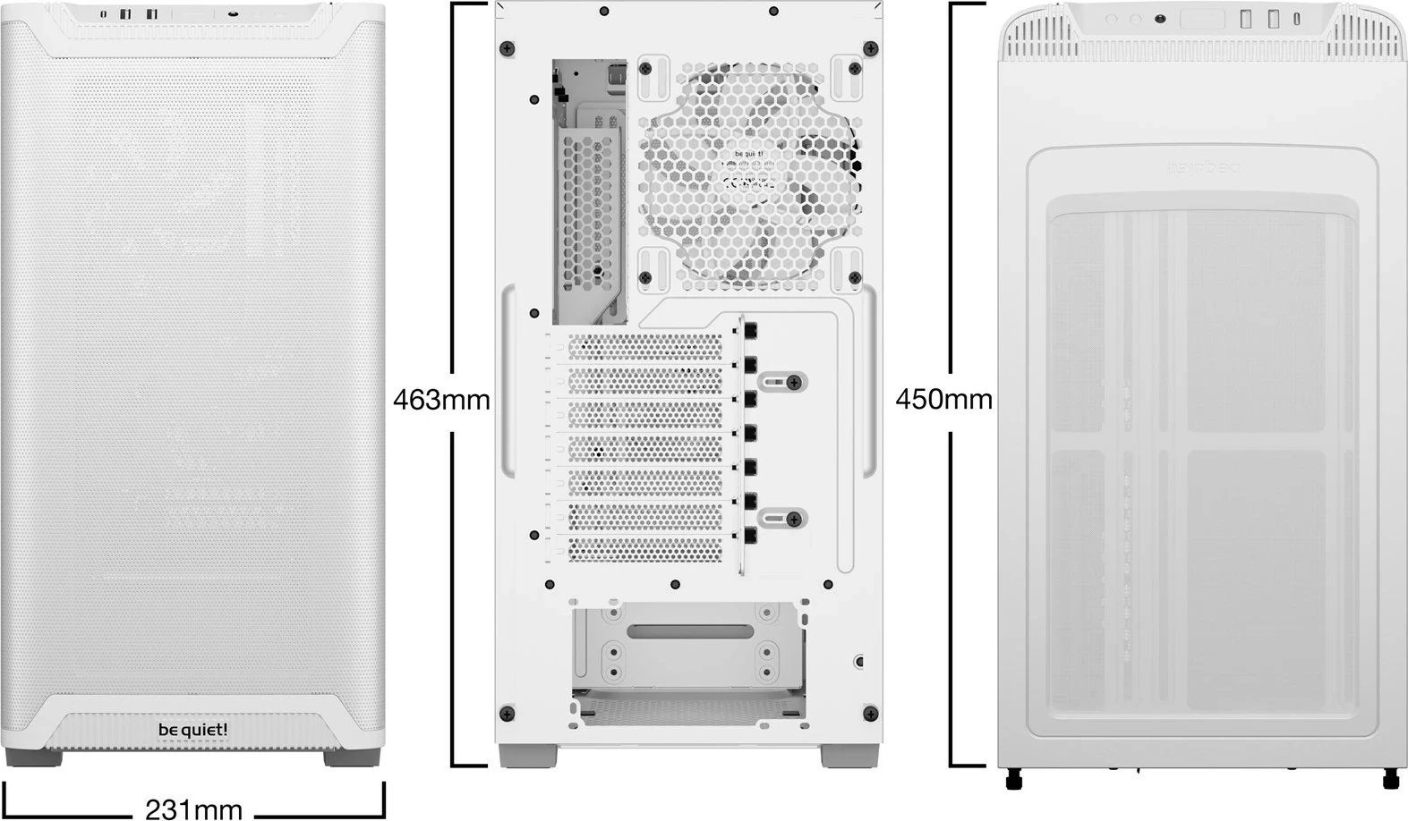 Ohišje PURE BASE 501 Airflow, BE QUIET!, Midi Tower, belo