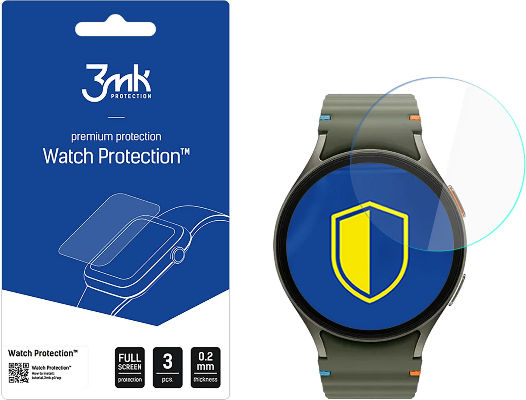 Mrežna zaščita zaslona FlexibleGlass za Samsung Galaxy Watch 7 40mm, 3mk Protection, set 3 kosov