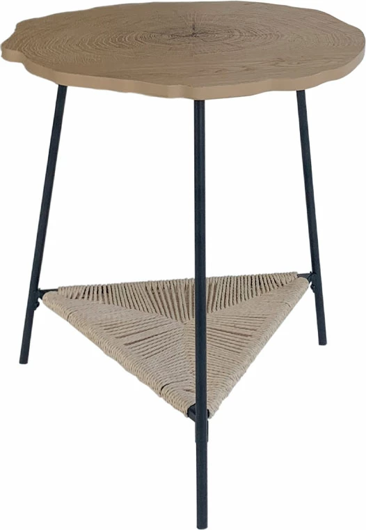 Stranska mizica Tree, naravna in črna, 46x46x52