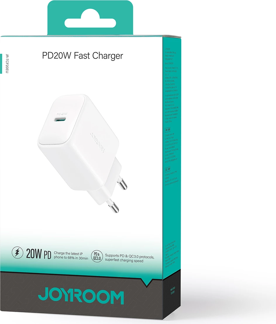 Stenski polnilec Joyroom JR-TCF20, USB-C, 20 W, bel