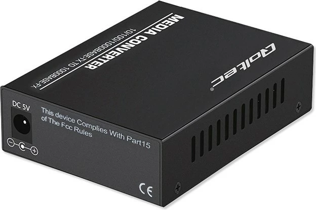 Medijski pretvornik Qoltec 52295, 1x RJ45, 1x SFP, 1000 Mb/s, črn