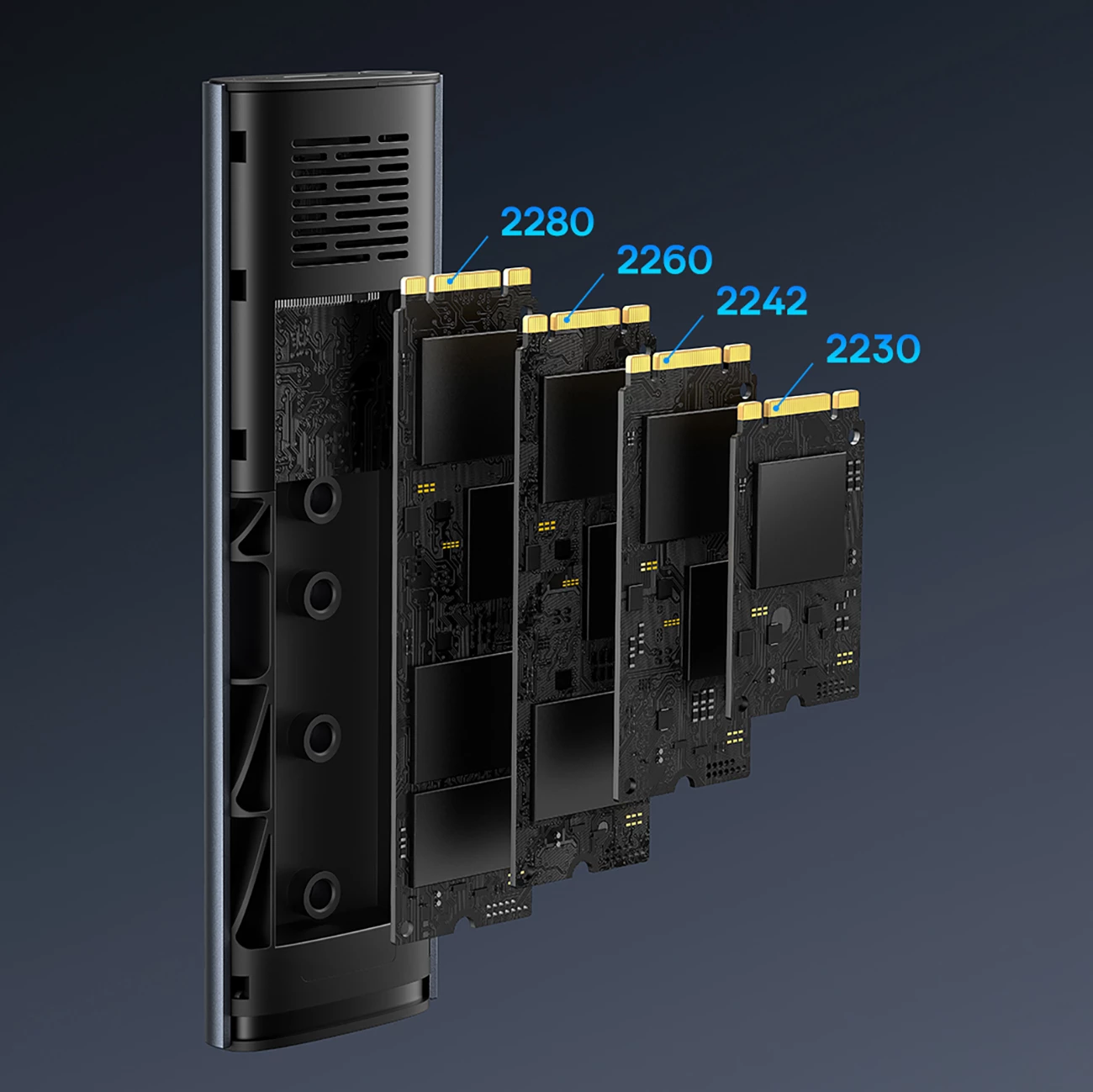 Zunanje ohišje za SSD M.2 NVMe Baseus FlyJoy, 10 Gb/s, sivo
