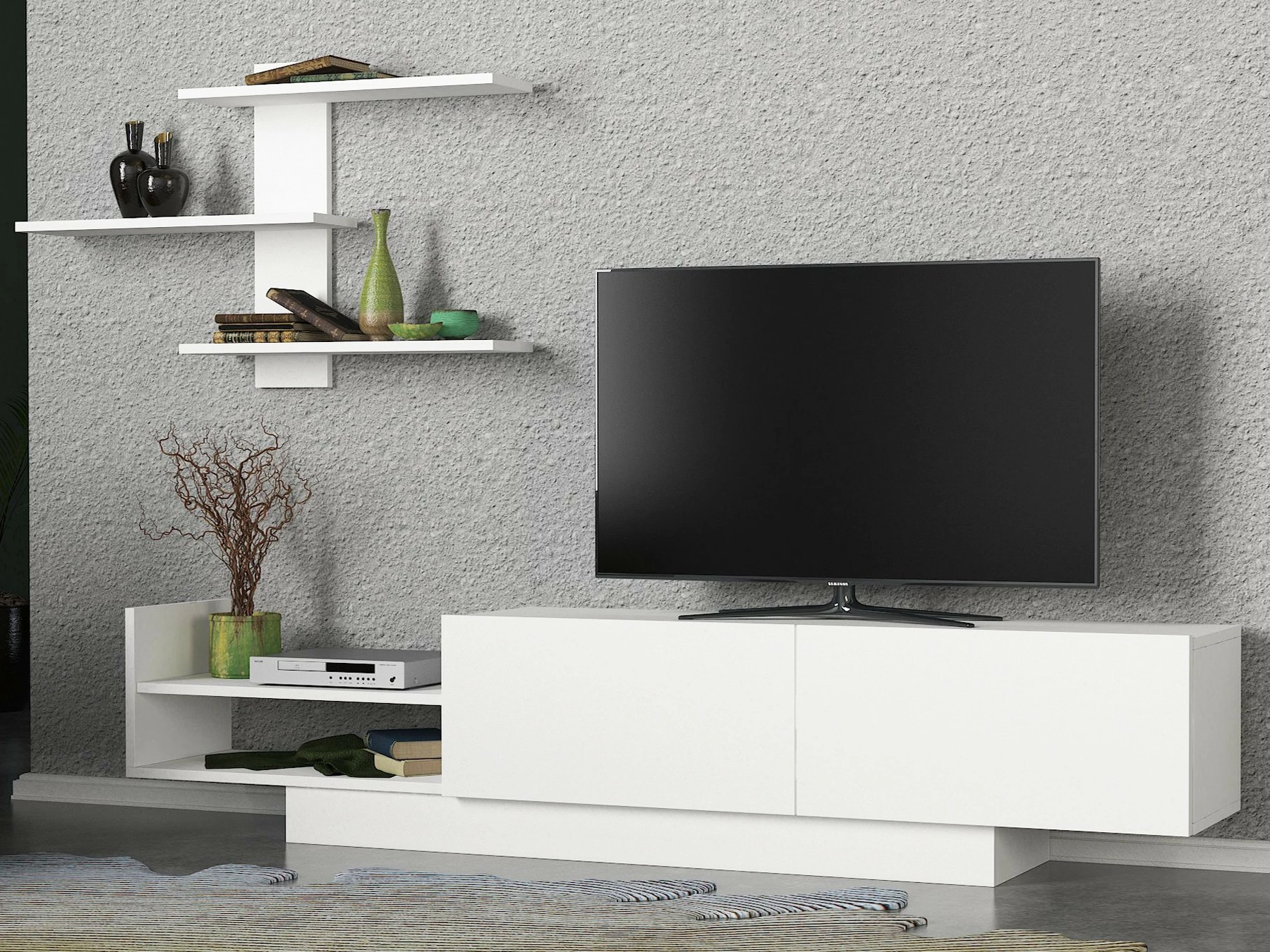 Komoda za TV Egemen Hanah Home, bela