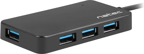 USB razdelilec, Natec Silkworm NHU-1343, 4x USB 3.0, USB-C, črn