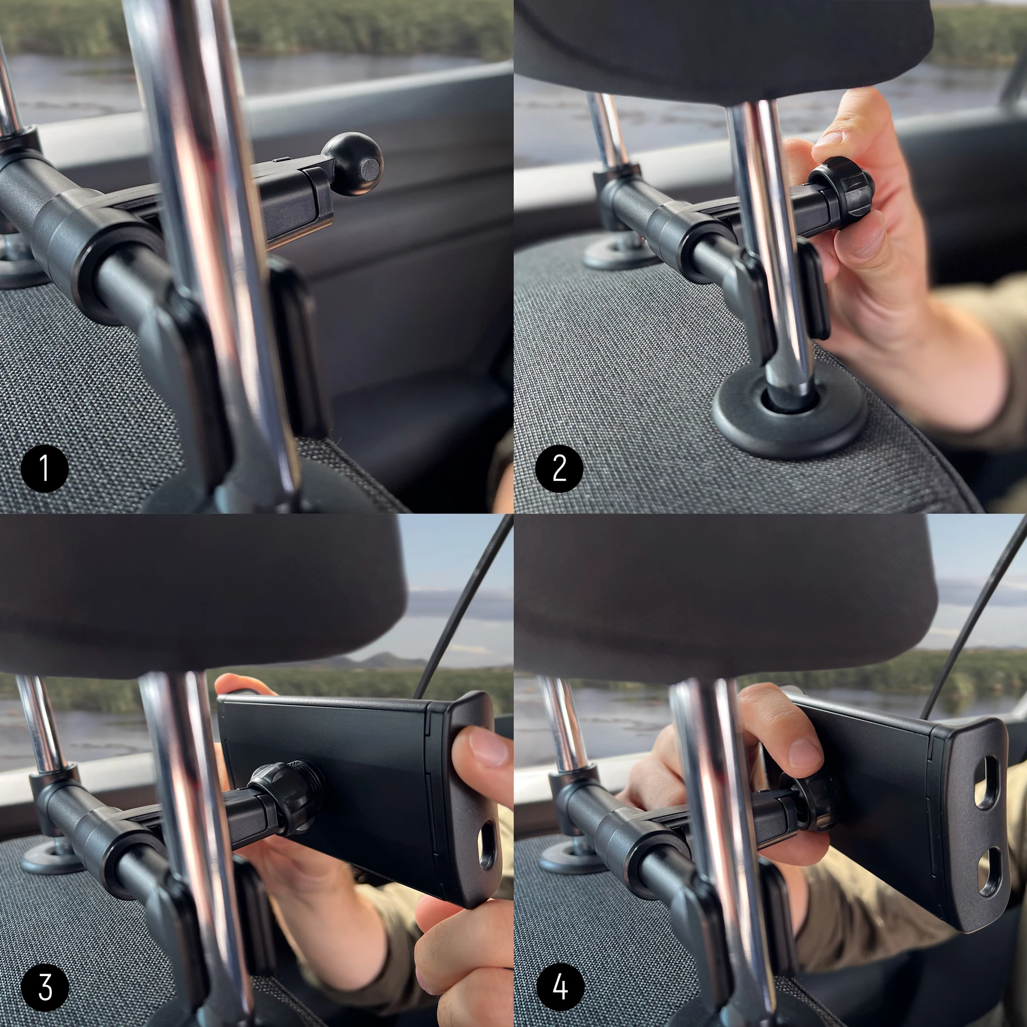 Držalo za telefon za avto z obešalnikom Wozinsky WTHBK2, črno
