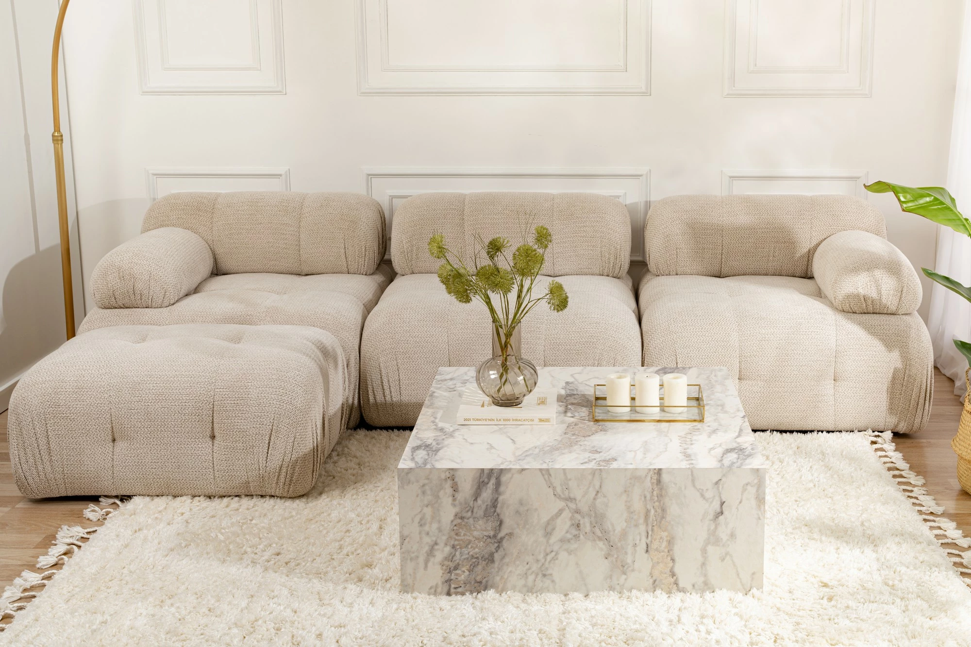 Kavna mizica Prizma, Freesia Marble, Nordure