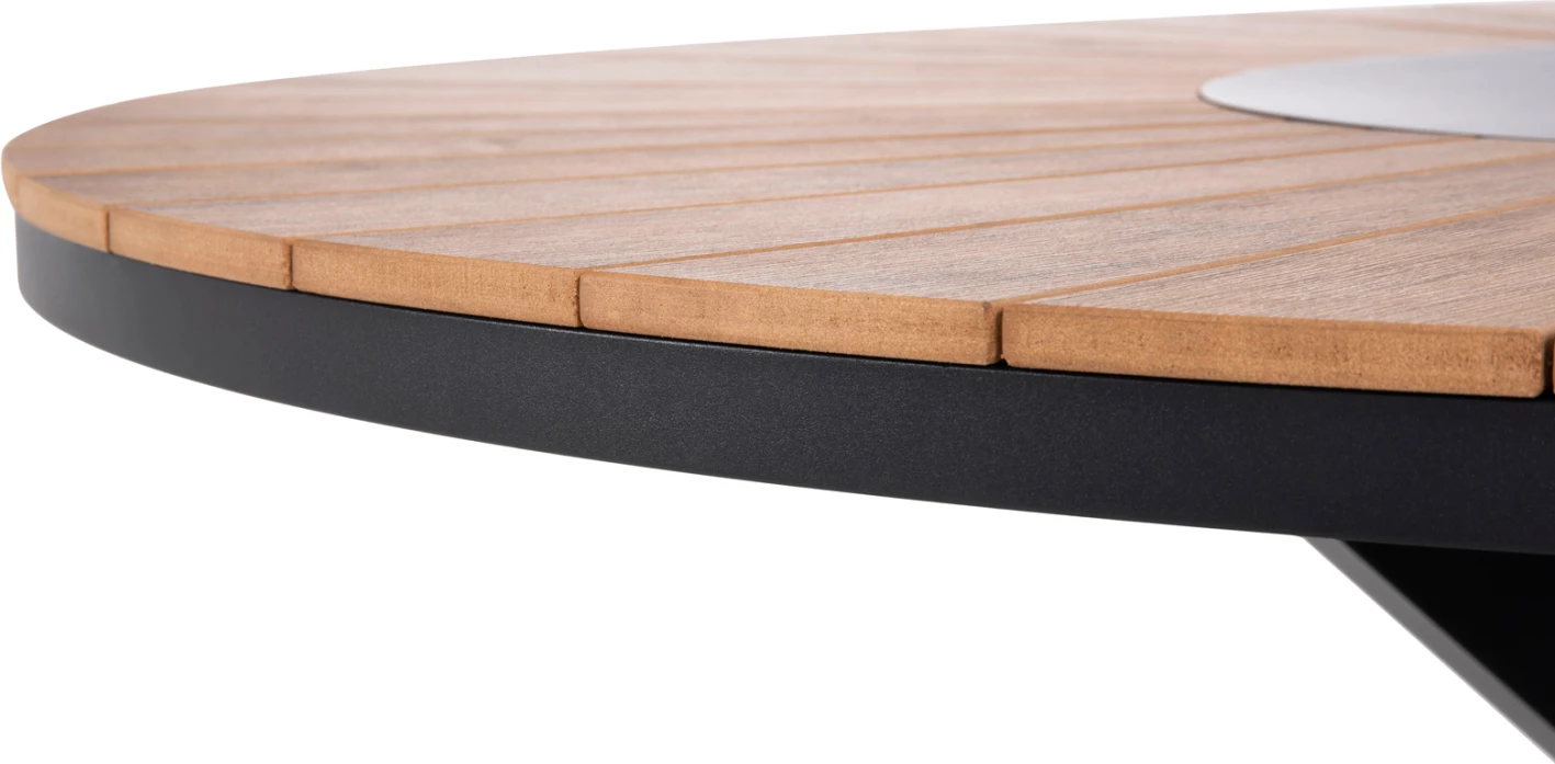 Zunanji okrogla miza MORIL FH6041.01 aluminij v antracitni barvi-poliles v naravni les Φ120cm