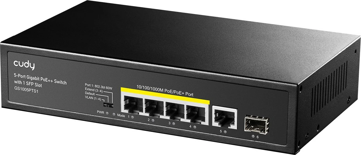 Stikalo Gigabit Ethernet, PoE, Cudy GS1005PTS1, stenska montaža