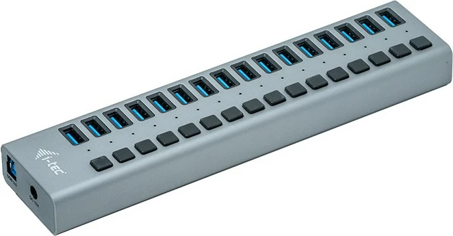 USB 3.0 razdelilec (HUB) 16 vrat, 90W, siva - i-tec