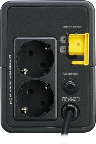 UPS zaščita APC BVX700LI-GR, 700 VA, 230 V, AVR, 2 Schuko, črn