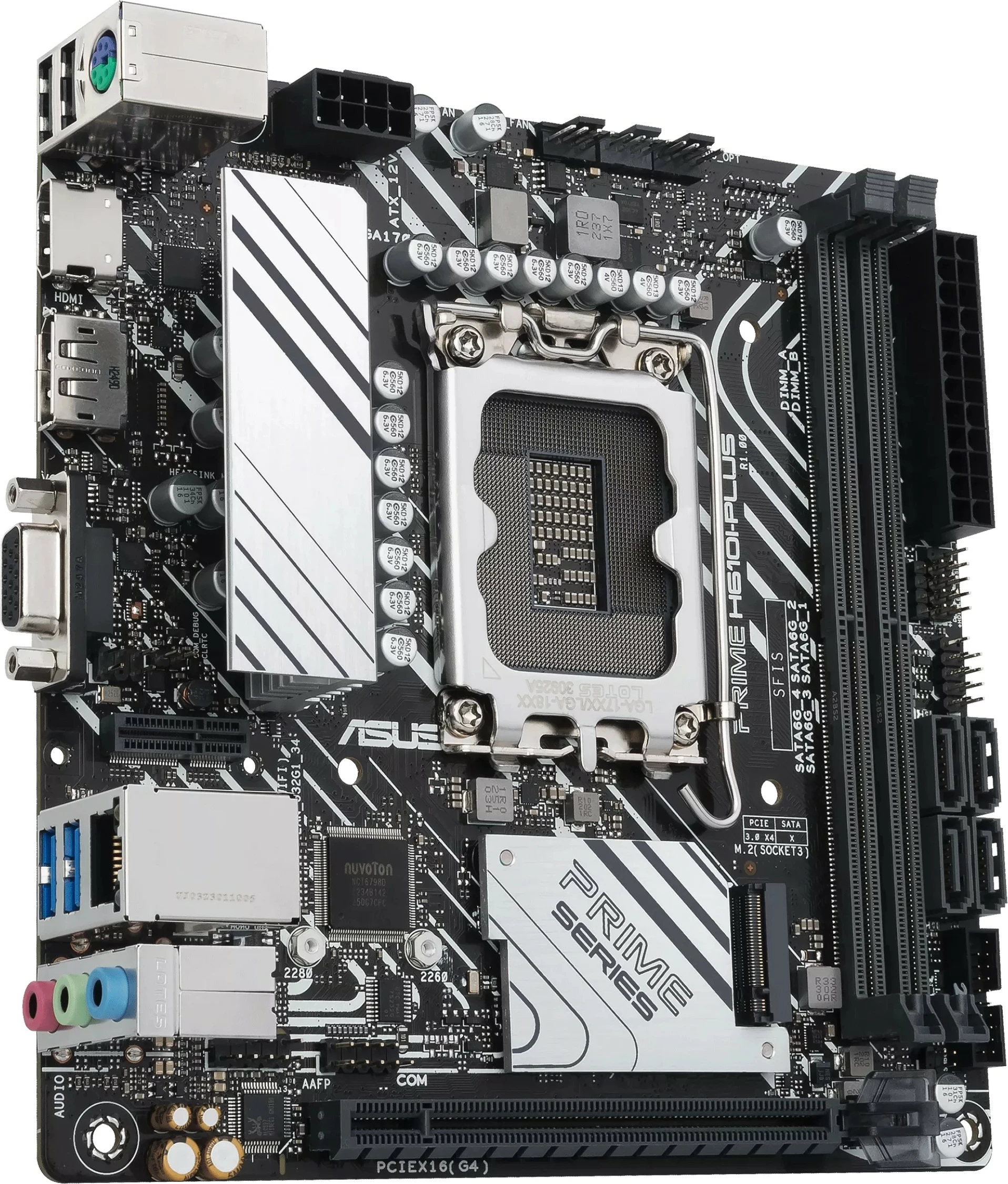 Plošča ames ASUS PRIME H610I-PLUS-CSM, Intel, LGA 1700, DDR5-SDRAM, mini ITX