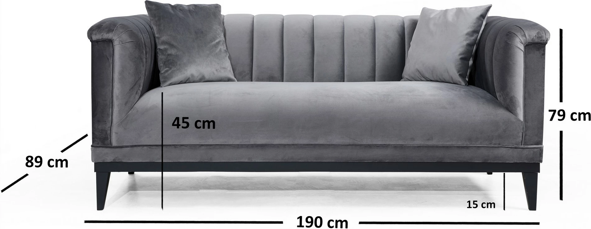 Dvosed Trendy, temno siva - Atelier del Sofa