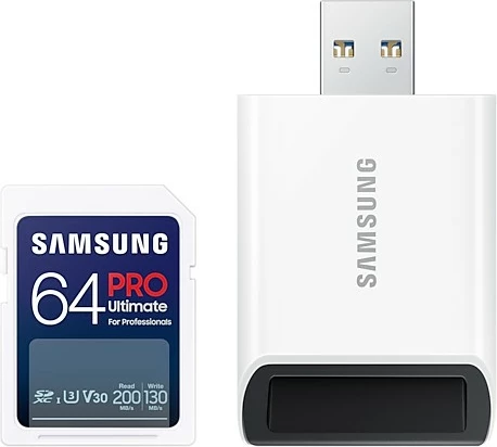 Kartica pomnilnika PRO Ultimate 64GB SDXC UHS‑I, 200 MB/s, Samsung, bela