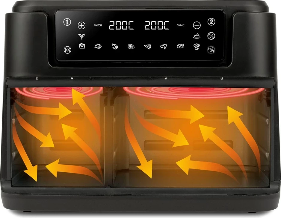 Friteznik na vroč zrak, Girmi FG26, 2400 W, črn, na dotik
