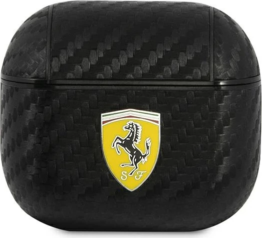 Zaščitni ovitek za AirPods 3 Ferrari FESA3CABK, On Track, karbon, črn