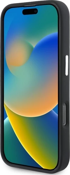 Silikonski ovitek z navpičnimi črtami za iPhone 16 Pro 6,3" Mercedes MEHMP16L23SUVSK, MagSafe, črn