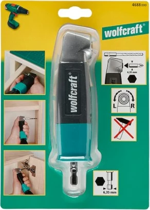 Adapter za vrtanje in vijačenje pri 90°, Wolfcraft 4688000, srebrn