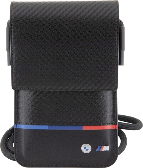 Torba denarnica BMW Carbon Tricolor Line, za telefon, črna