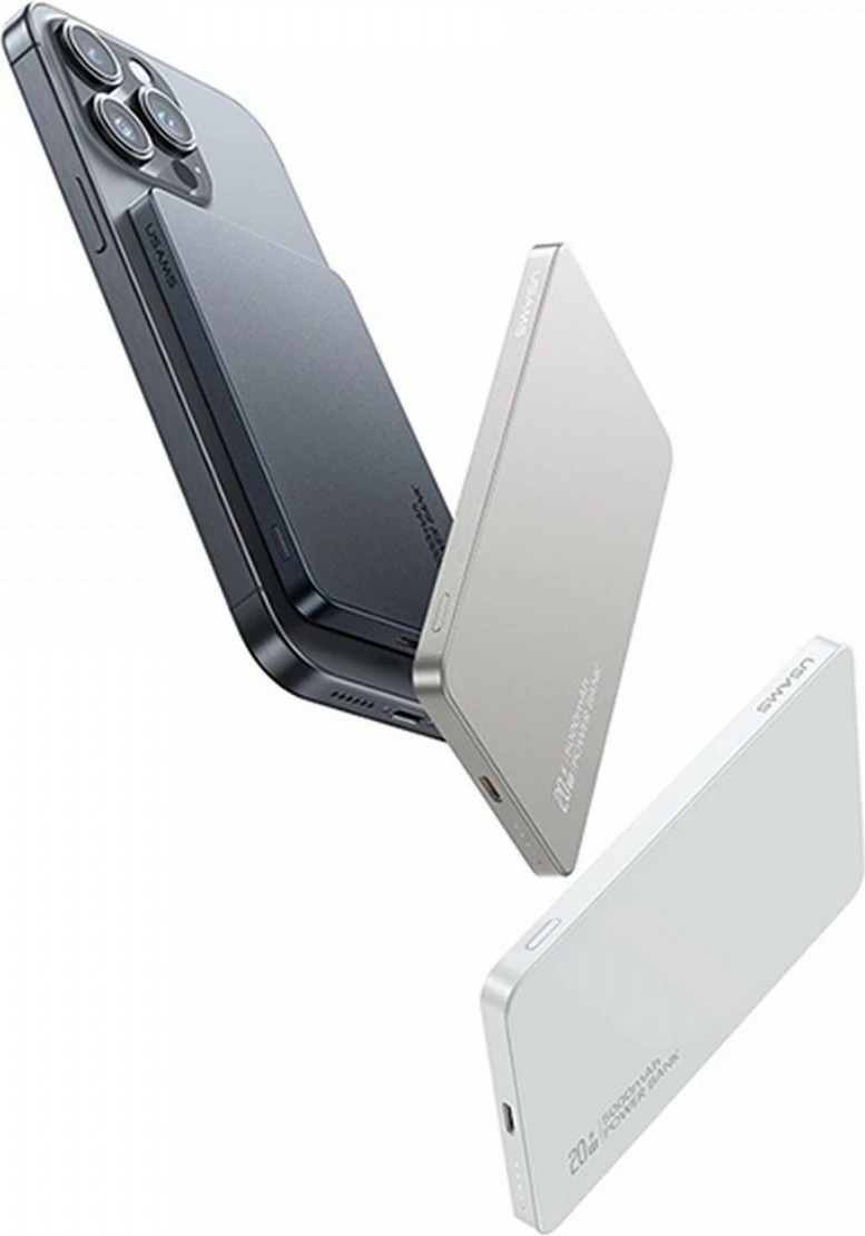 Prenosna baterija 5000mAh, 20W PD, MagSafe, titanska, USAMS USA001542