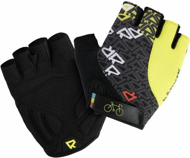 Kolesarske rokavice Radvik, za ženske, črne in rumene