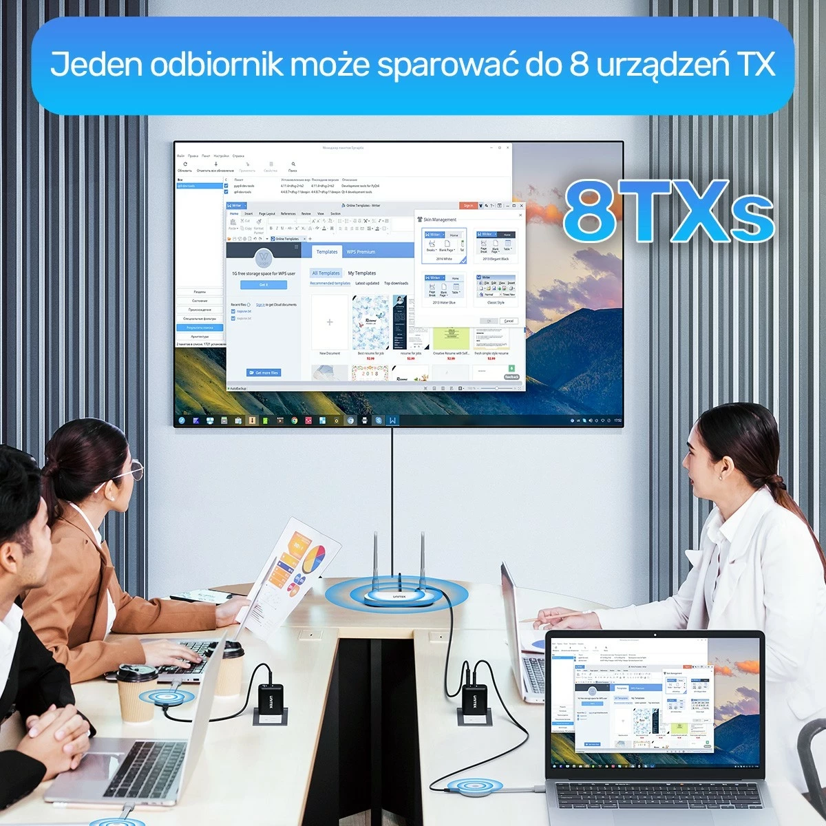 Brezžični HDMI predajnik Unitek, 4K, bel