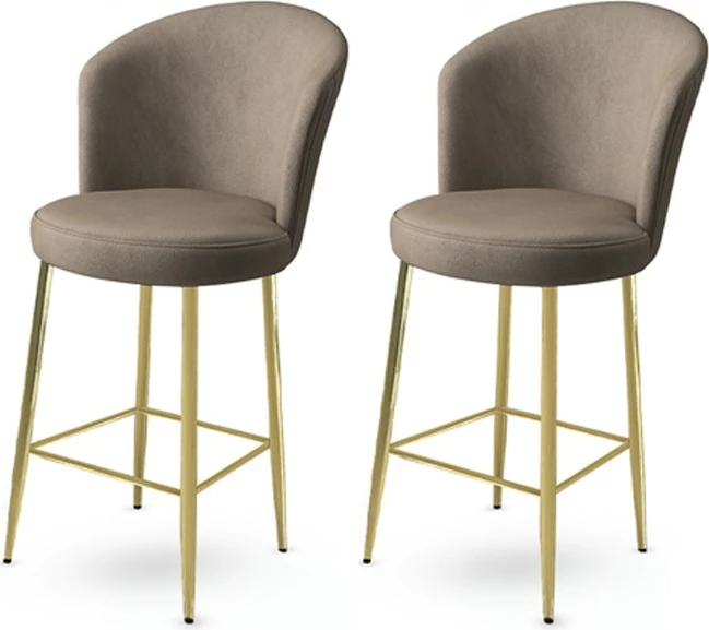 Komplet barskih stolov (2 kosa), Hanah Home Alte, kapučino, zlata