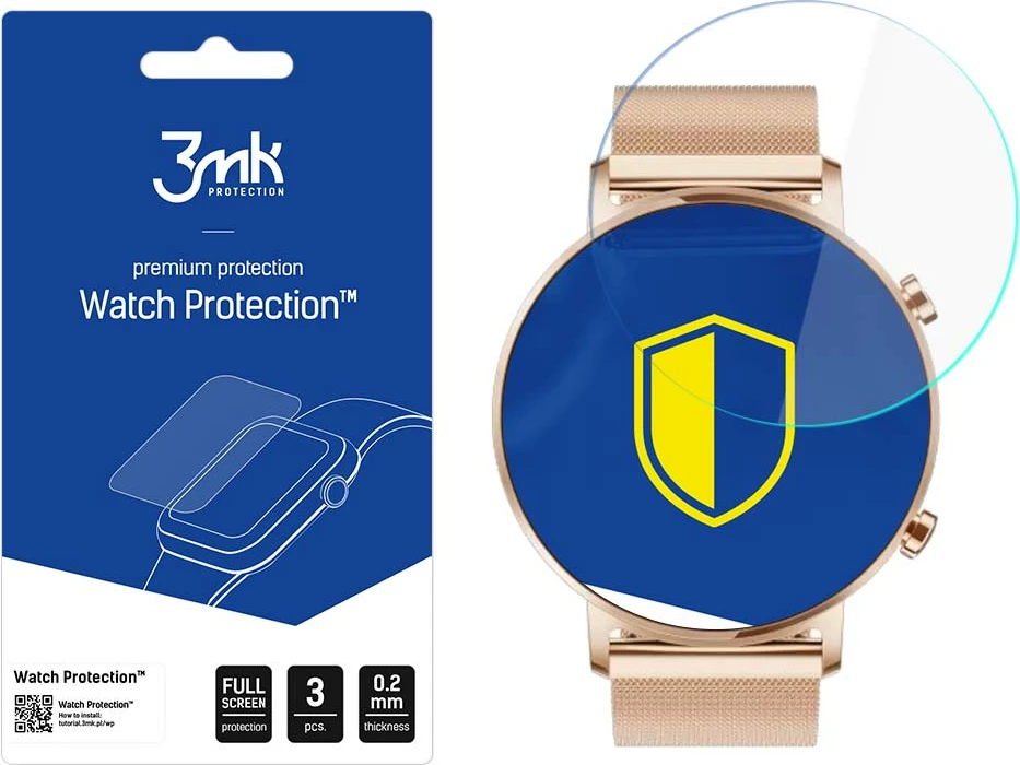 Zaščitnik zaslona za Huawei Watch GT 2 42 mm, 3mk Watch Protection ARC+, set 3 kos