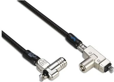 Varnostni kabel za prenosnik Kensington Slim N17 2.0, z ključem, z dvojno glavo, za wedge režo, jeklo, črno/srebrno