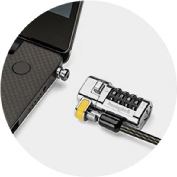 Varnostna ključavnica Kensington ClickSafe 3-v-1, 1,8 m, črna, kovinska