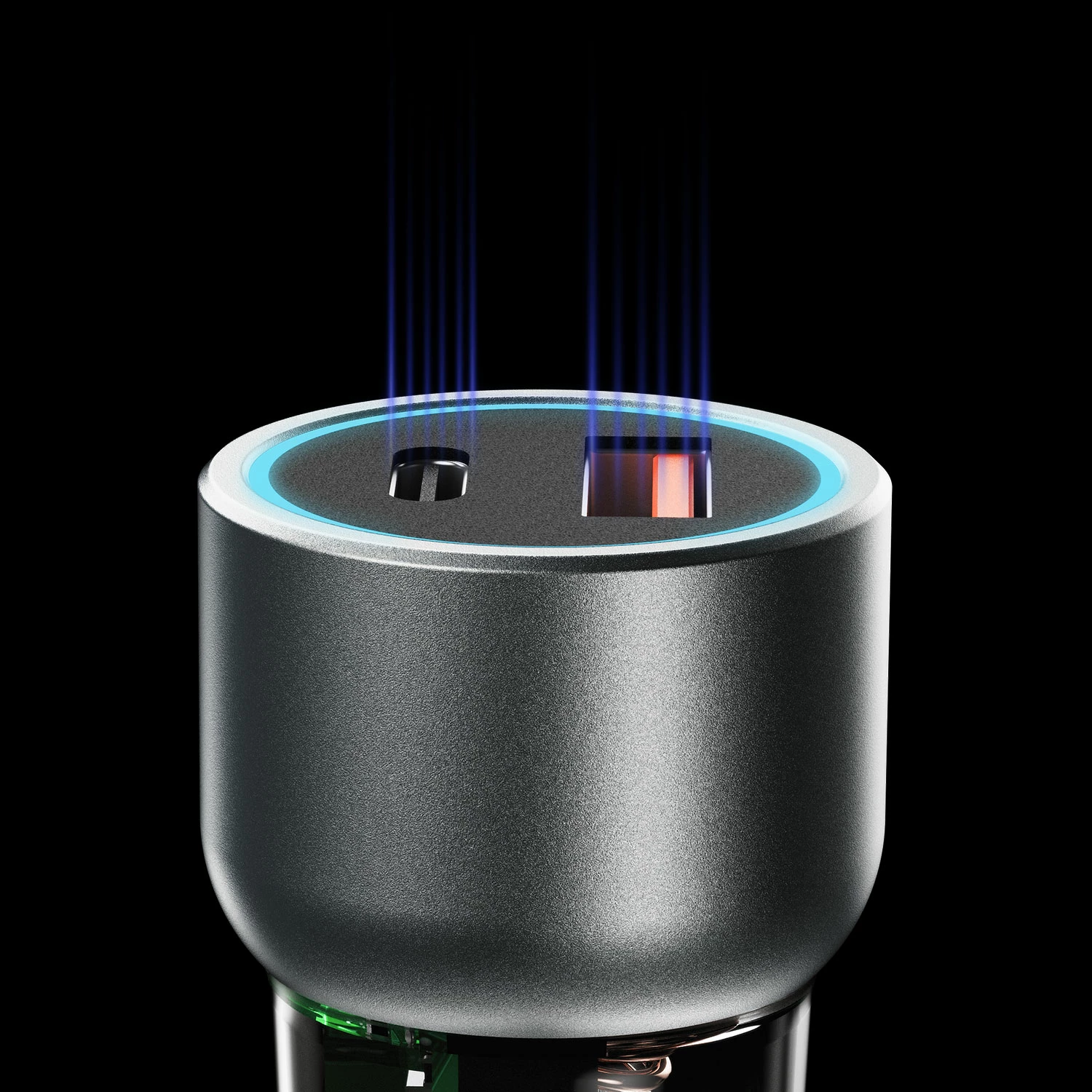 Avtomobilski polnilec 30W, 2 porta USB-A/USB-C, siv, Dudao R4T