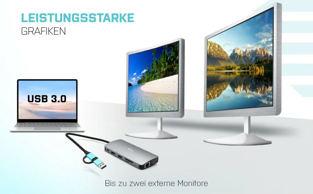 Docking postaja z 3 zasloni, 100W, i-Tec USB 3.0/USB-C/Thunderbolt, srebrna