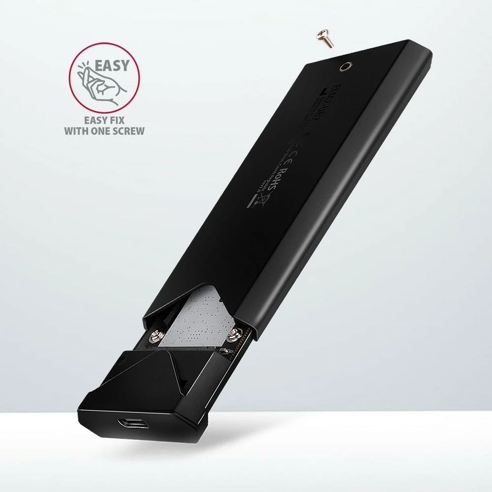 Zunanja ohišje za M.2 NVMe SSD AXAGON EEM2-UB2, USB-C 3.2 Gen 2, črno