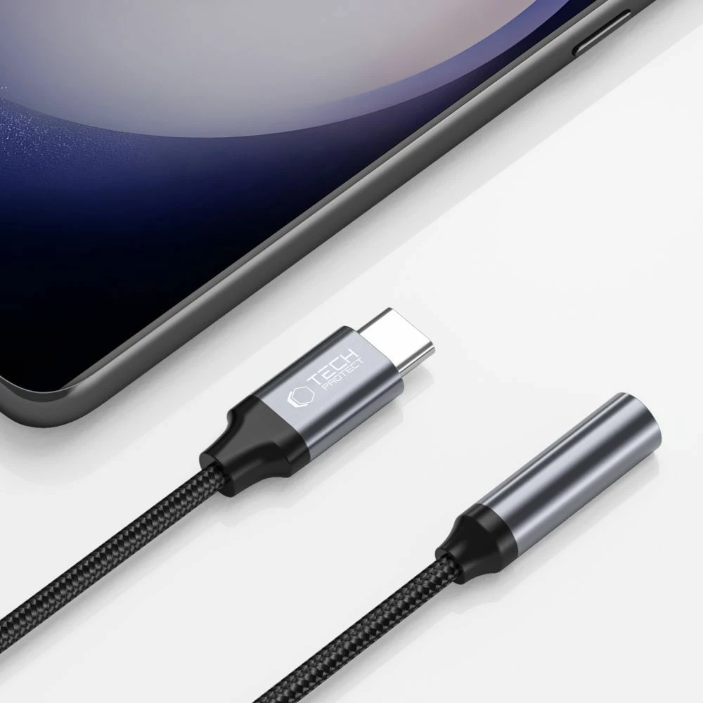Avdio adapter USB-C na 3,5 mm mini jack, črn — Tech‑Protect UltraBoost
