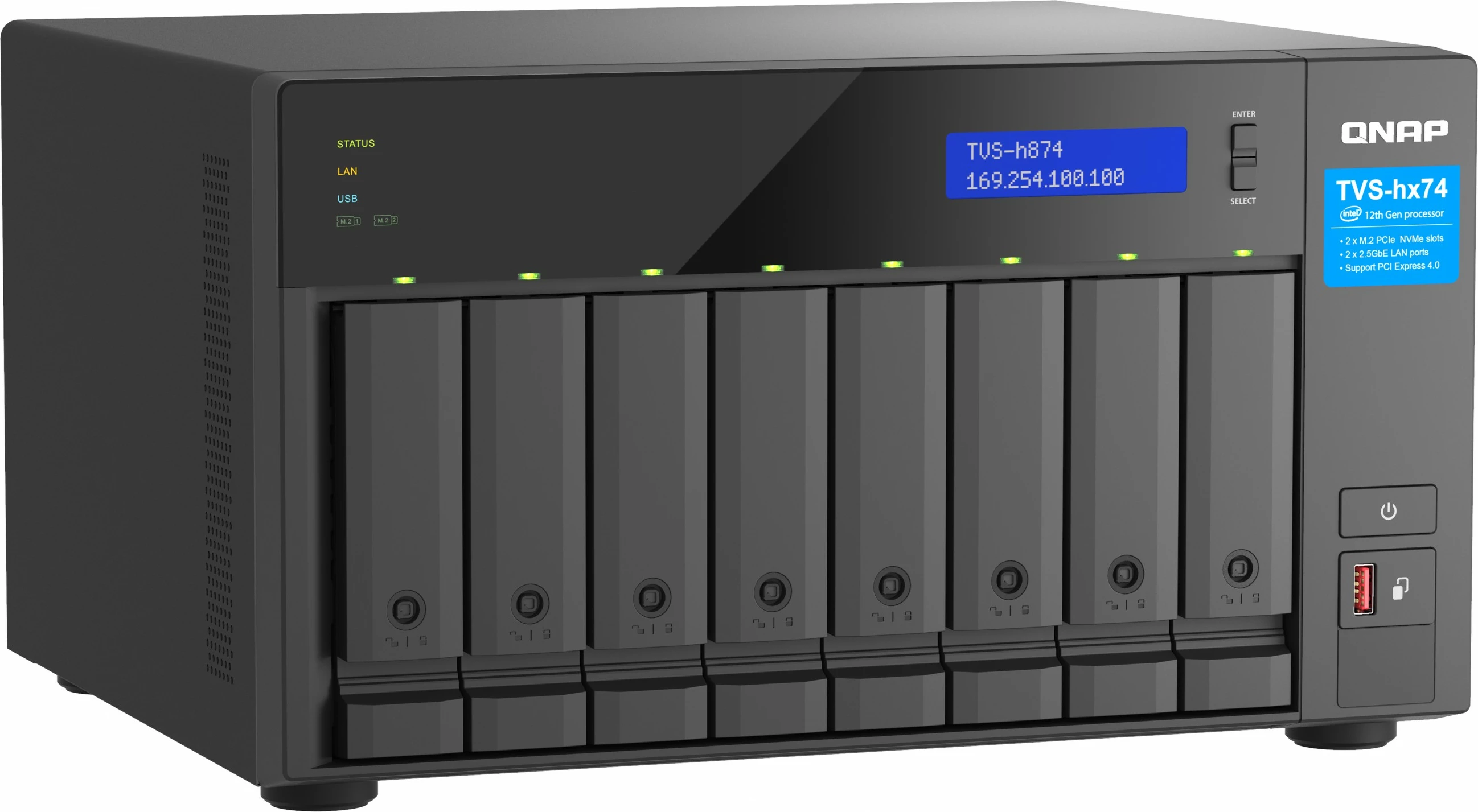 NAS QNAP TVS-H874-I5-32G, Intel Core i5-12400, 32 GB RAM, 8 rež