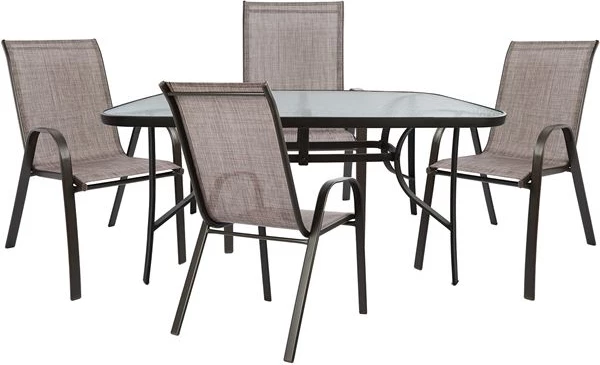 Komplet jedilne mize 5 kosov z kovinskim okvirjem Miza & Stoli FH5201