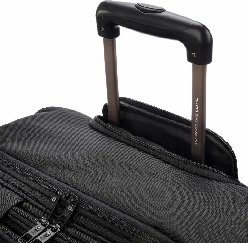 Potovalna torba na kolesih, SwissBags 17235, za moške in ženske, črna