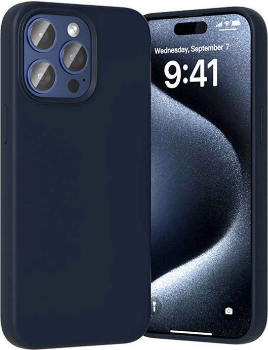 Ovitek za telefon za iPhone 15 Pro Vention KUFL0-30, silikon, MagSafe, modra