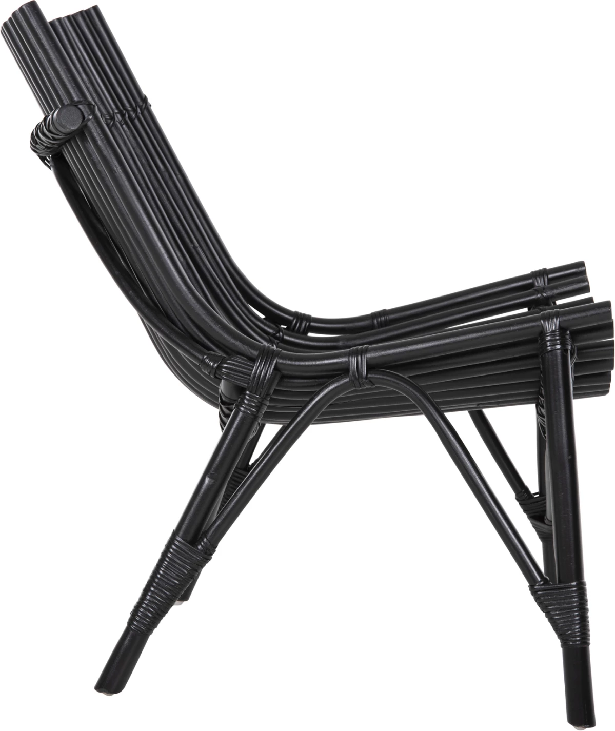 Stol za zunaj CELLION FH9812.02 ratan palice v črni barvi 76x72x83Hcm