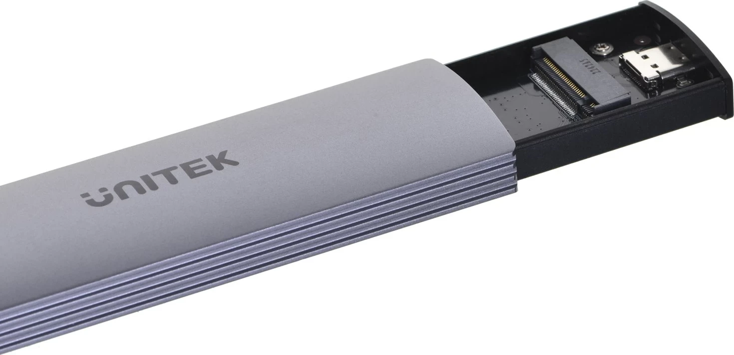 Zunanja kaseta za M.2 SSD, UNITEK, USB 3.2 Gen2 Type-C, NVMe/SATA, siva