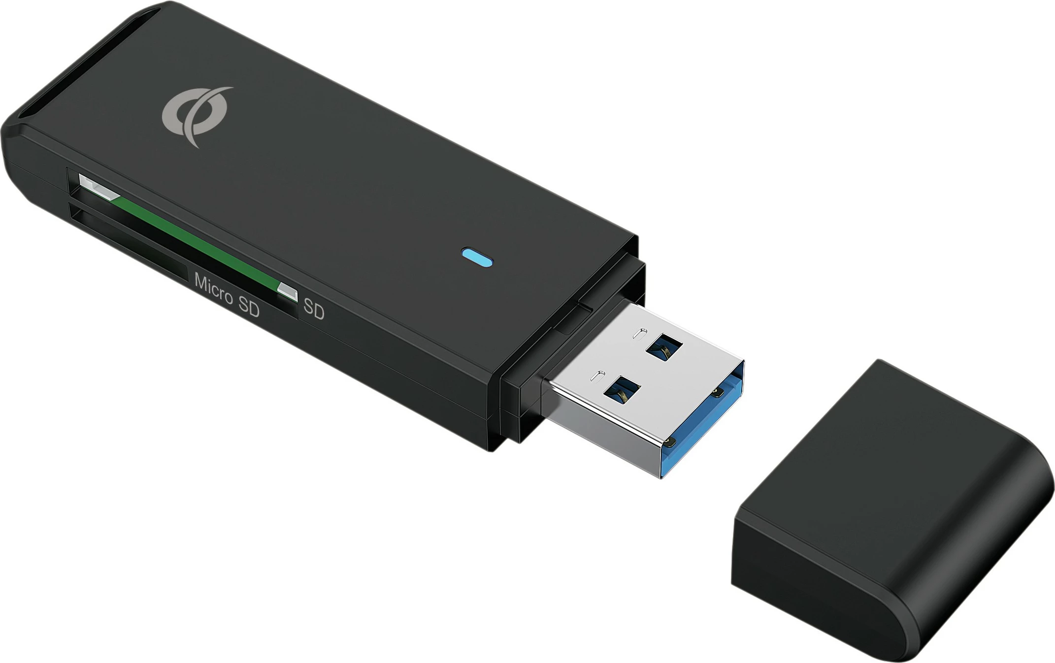 Čitalec kartic USB-A 3.2, Micro SD/SD, Conceptronic, črn