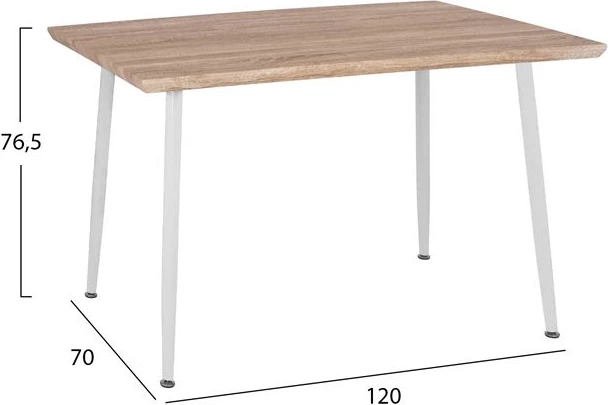 Set 5 kosov Miza Sonama & Stoli Vanessa bele barve z kovinskimi nogami FH11024.01 120x70x76.5 cm
