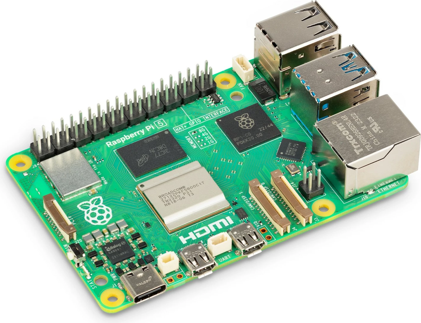 Mini računalnik Raspberry Pi 5, 16GB RAM, ARM Cortex-A76, zelen