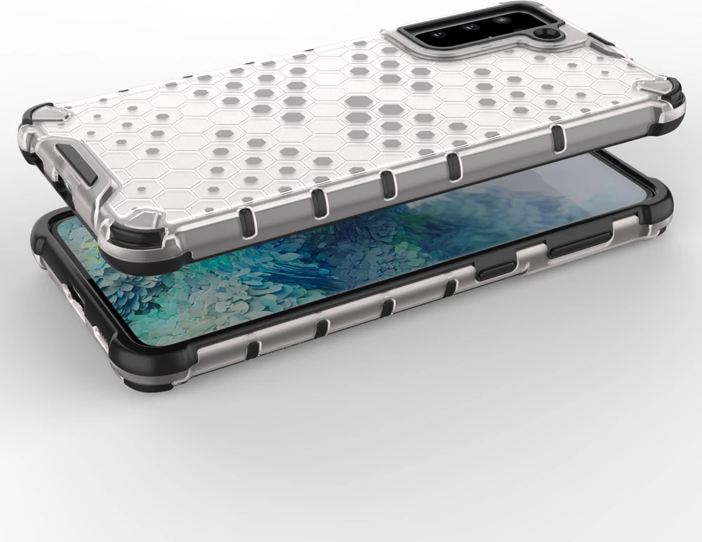 Prozoren ovitek s honeycomb vzorcem Hurtel za Samsung Galaxy S22+