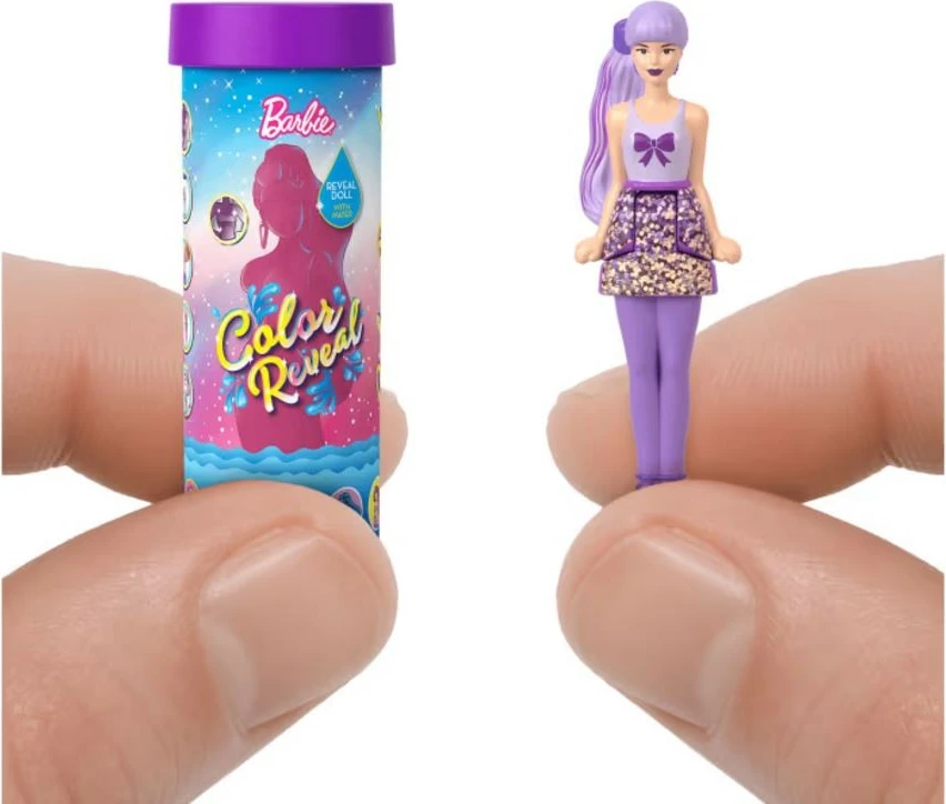Mini Barbie z učinkom Color Reveal, Mattel Mini BarbieLand HYF28, 3,8 cm, plastika