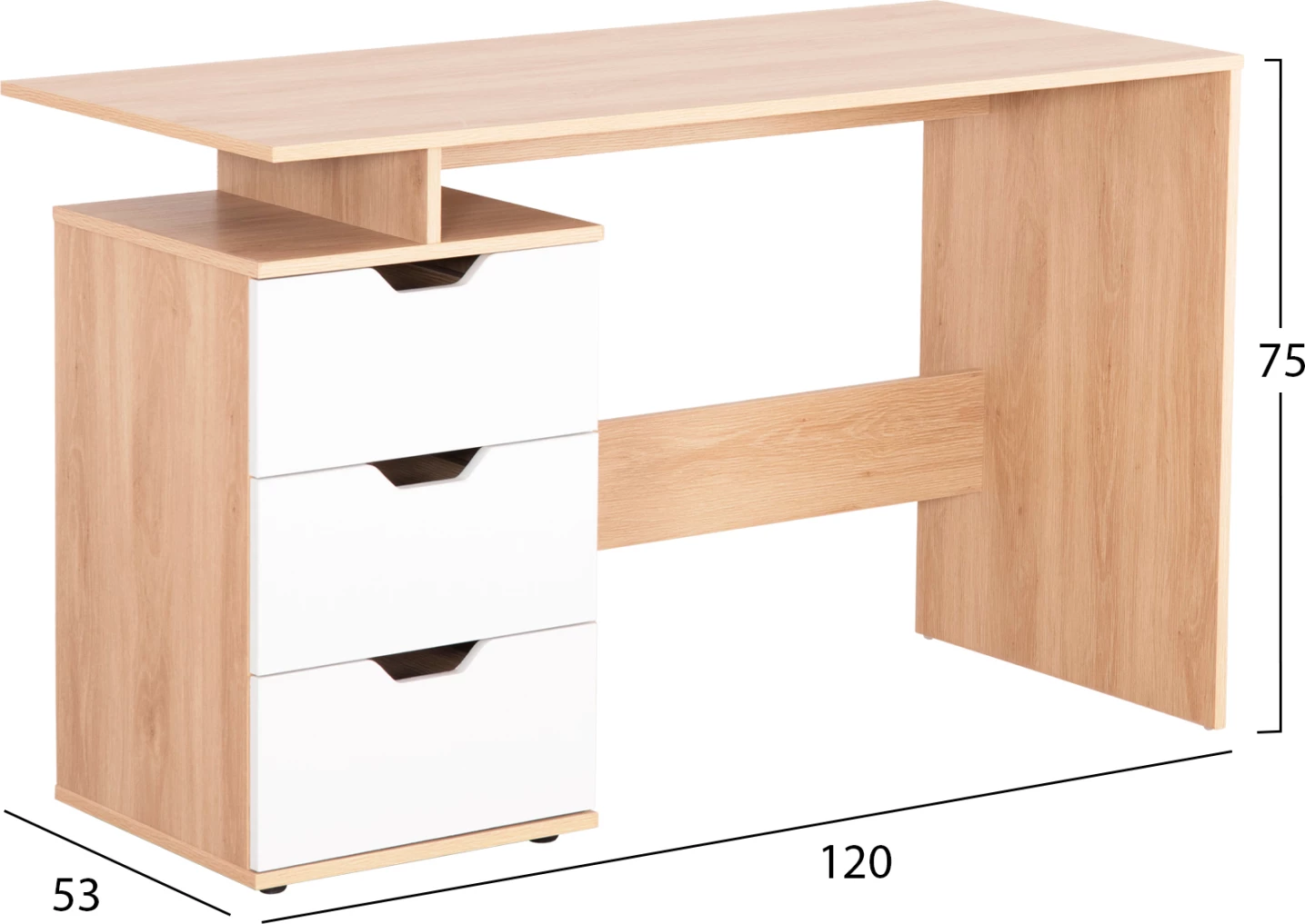 Tavlica s predali COLT FH18291 melamin, sonoma-bela, 120x53x75H cm