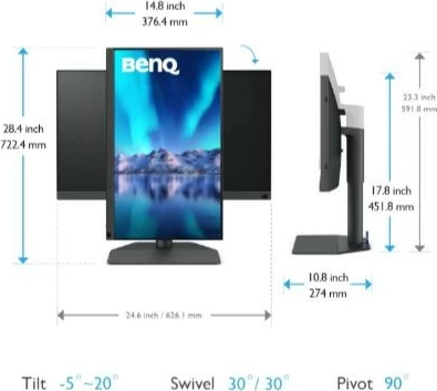 27-palčni monitor BenQ SW272Q, 2K, IPS, 60 Hz, črn