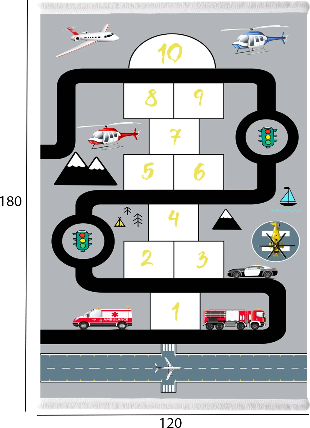 Otroška preproga s hroščem, resice FH7679.10 120Χ180cm